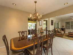 The adjacent dining room is ideal for entertaining