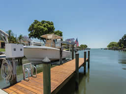 The dock has a boat lift and electric service