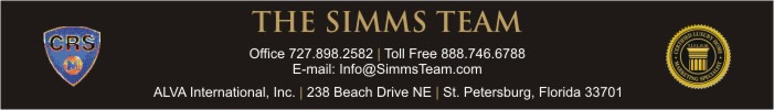 The Simms Team at Coastal Properties Group International- St. Petersburg and Tampa Bay area Residential Real Estate 727-898-2582