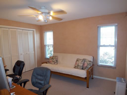 This bedroom is currently used as an office