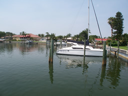 The 300' long canal is ideal for sailboats and large powerboats.