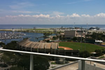 The View from unit 1504 is perfect for watching the planes take off and land from Alber Whitted or a baseball fan