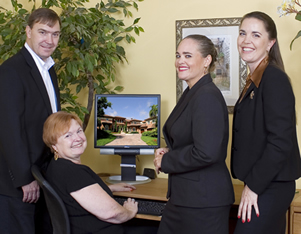 The SIMMS Team is a family team led by Sharon Simms (seated), a full time REALTORÂ® in St. Petersburg, Florida, since 1986. She is joined by son Rob Johnson, daughter Tami Simms (far right) and supported by Strategic Execution Officer, Amy Dinovo. 